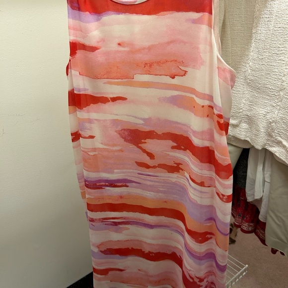 Calvin Klein Dresses & Skirts - Calvin Klein peach, white and pink dress. 100% lined.